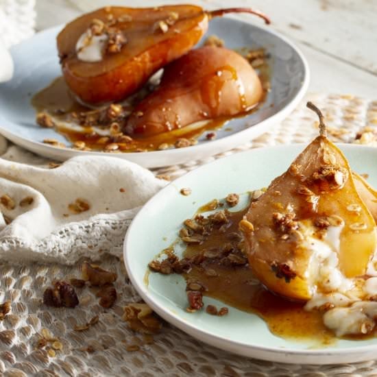 Vegan Chai Poached Pears