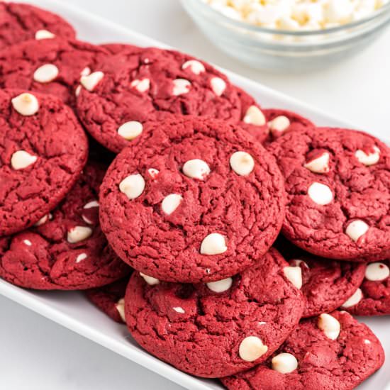 Red Velvet Cake Mix Cookies