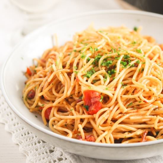 Quick Leftover Spaghetti