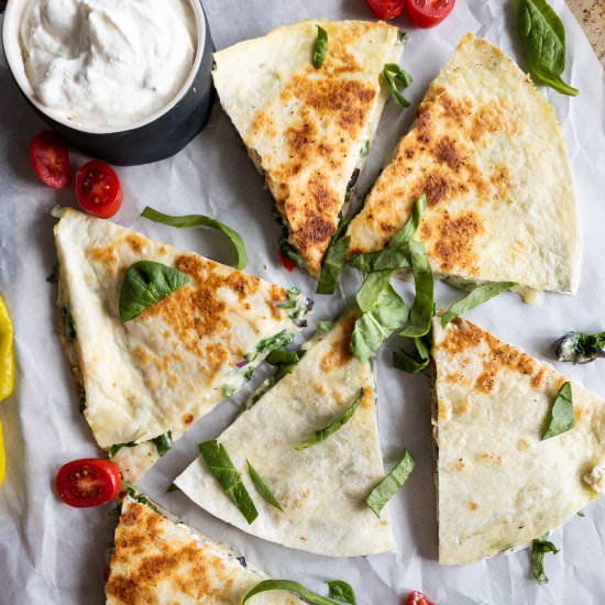 Herby Feta & Spinach Quesadillas