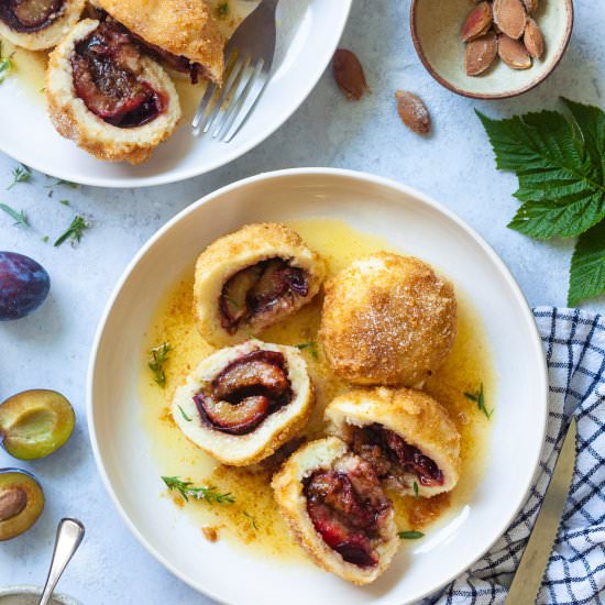 Cinnamon Plum Dumplings with Butter