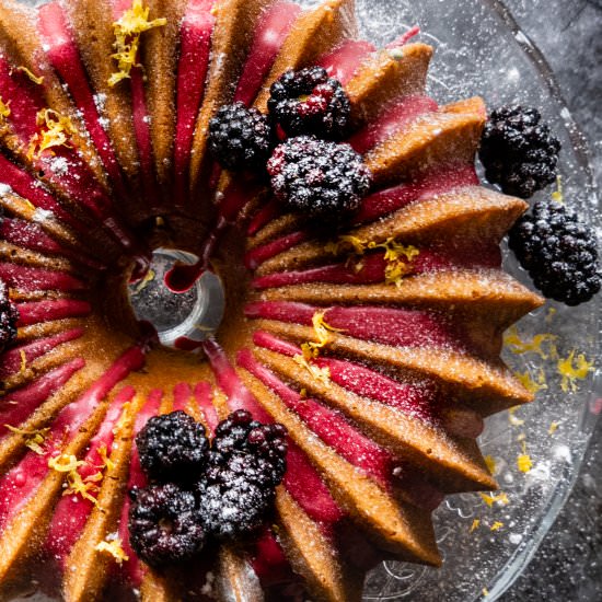 Lemon and Blackberry Bundt Cake