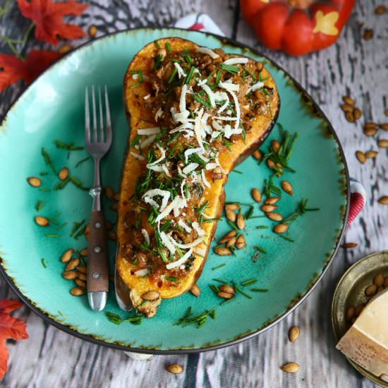 Ground Beef Stuffed Butternut Squa