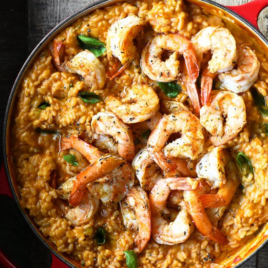 Creamy Tomato and Shrimp Risotto
