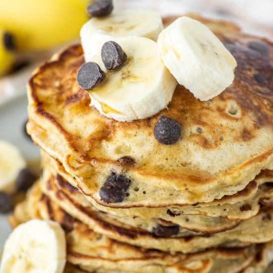 Banana Chocolate Chip Pancakes