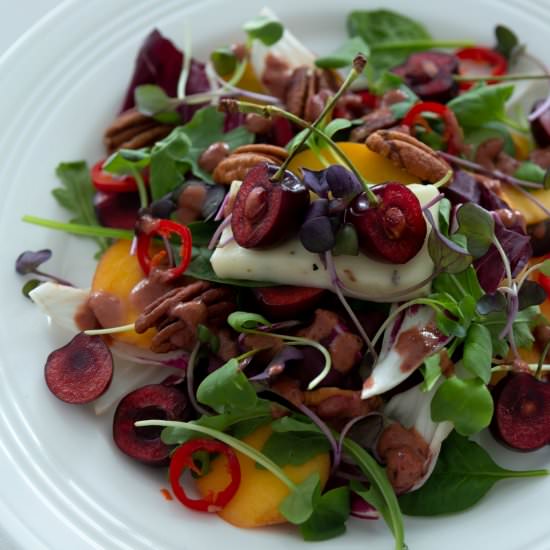 Peach, Cherry & Radicchio Salad