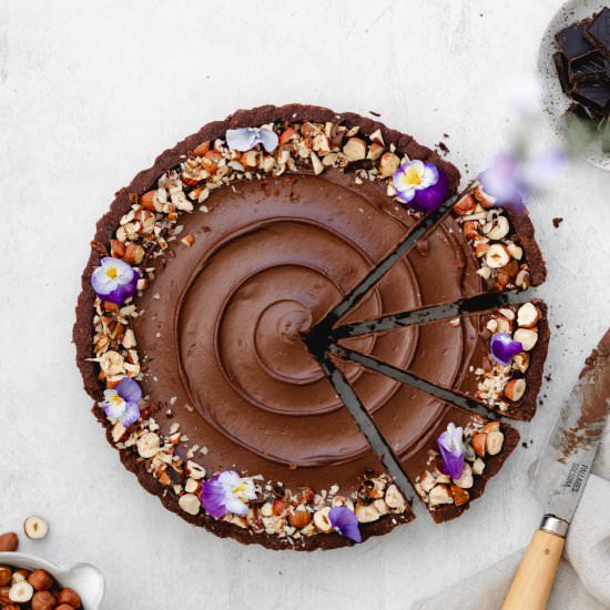 Vegan Chocolate Hazelnut Tart