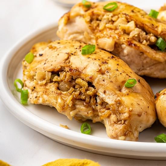 Asian Rice Stuffed Chicken Breast