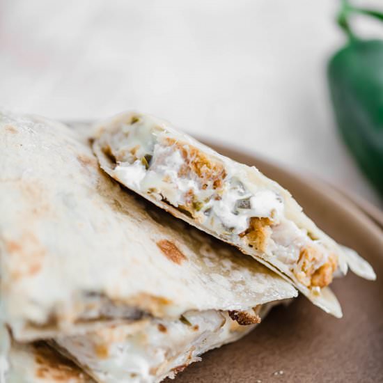 Jalapeno Popper Quesadillas