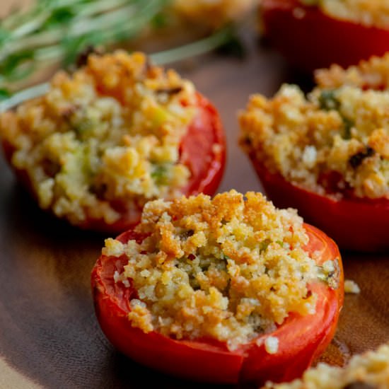 Roasted Stuffed Roma Tomatoes