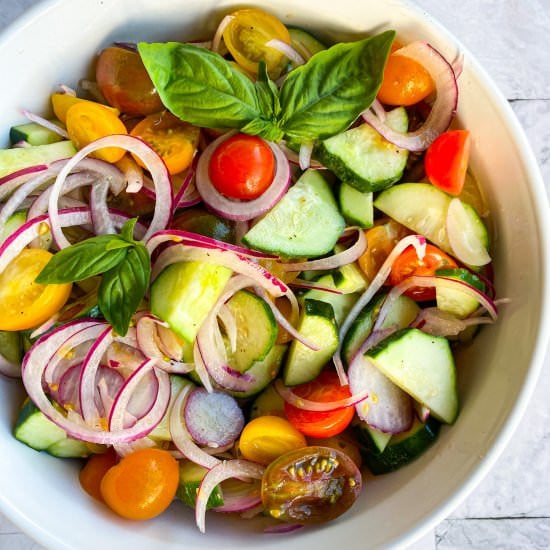 Simple Tomato, Cucumber Salad