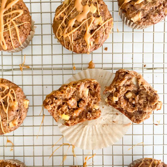 Stuffed Caramel Apple Muffins