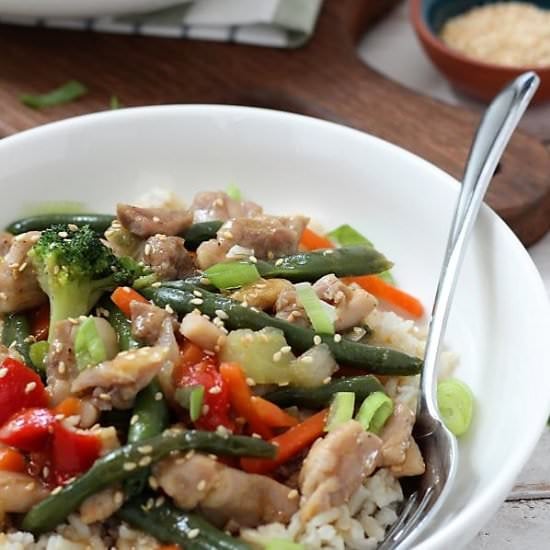 Honey Sesame Chicken Stirfry