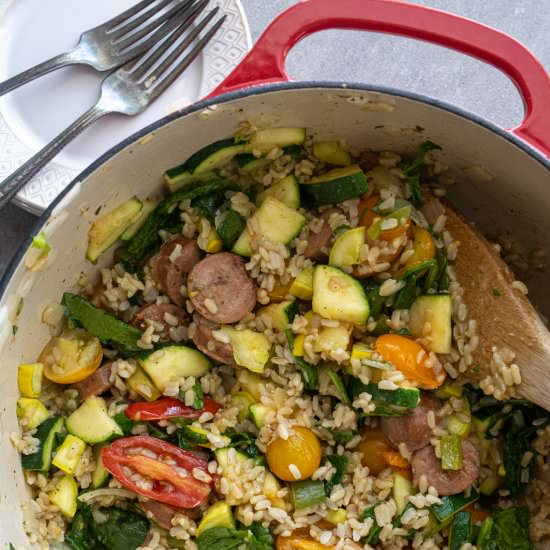 Brown Rice and Veggie Skillet
