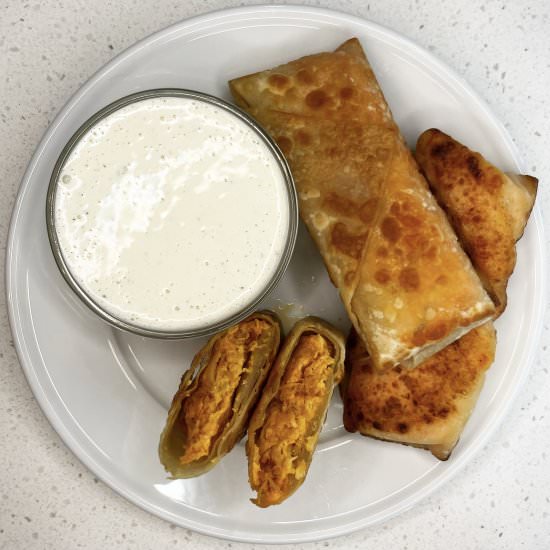 Buffalo Chicken Dip Egg Rolls