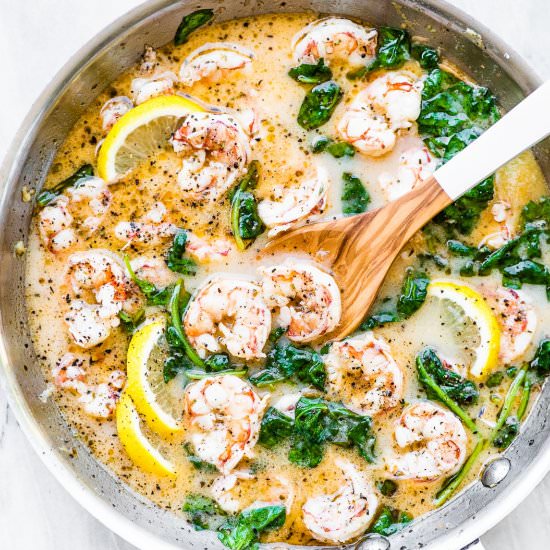 Spaghetti Squash Shrimp Scampi