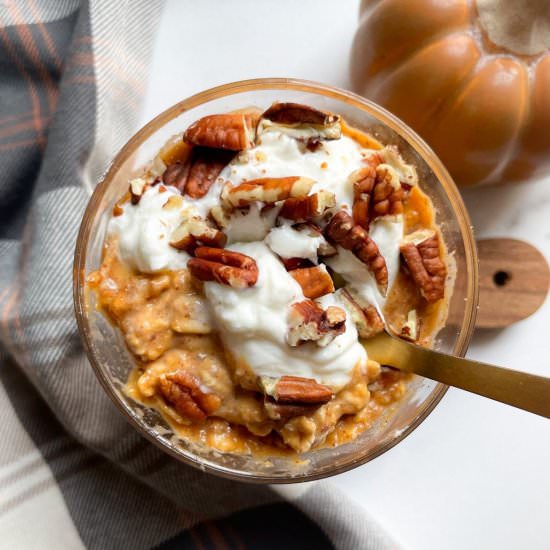 Pumpkin Pie Protein Overnight Oats