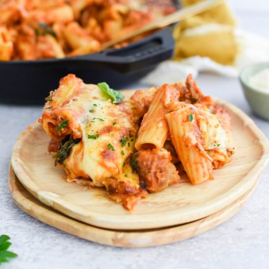 Baked Cheesy Pumpkin Rigatoni