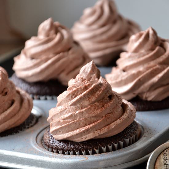 Chocolate cupcakes with frosting