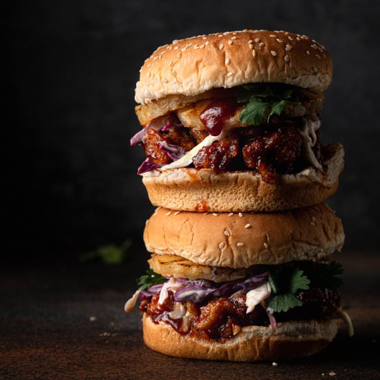 Pineapple BBQ Seitan Sandwich