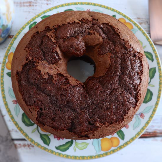 Homemade chocolate strawberry cake
