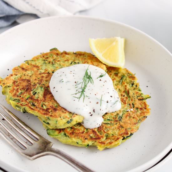 Vegan Zucchini Basil Fritters