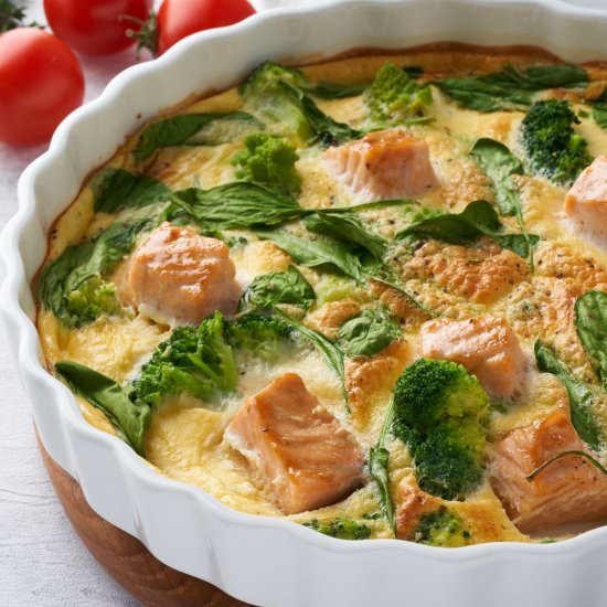 Crustless Salmon Quiche (Low Carb)