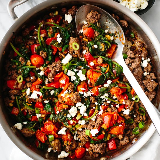 Mediterranean Ground Beef Stir Fry