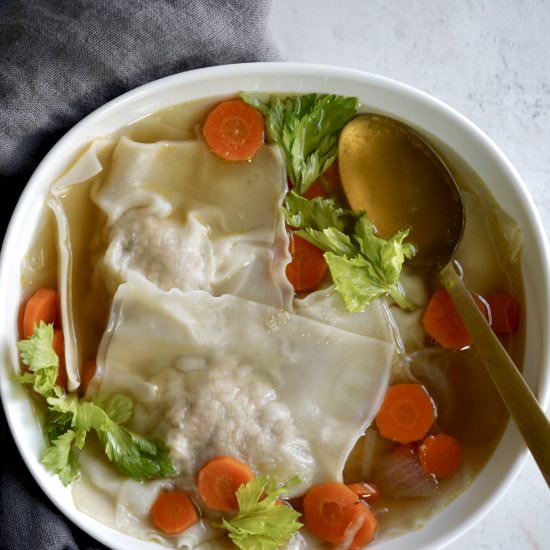 Chicken Kreplach Soup
