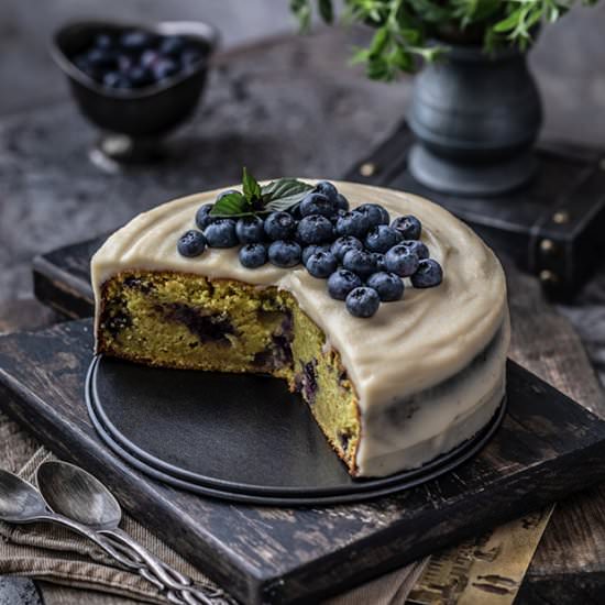 Lemon Coconut Blueberry Cake