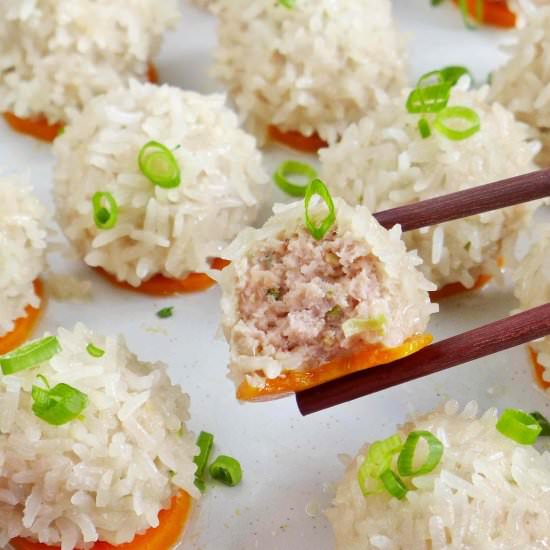 Sticky rice meatballs