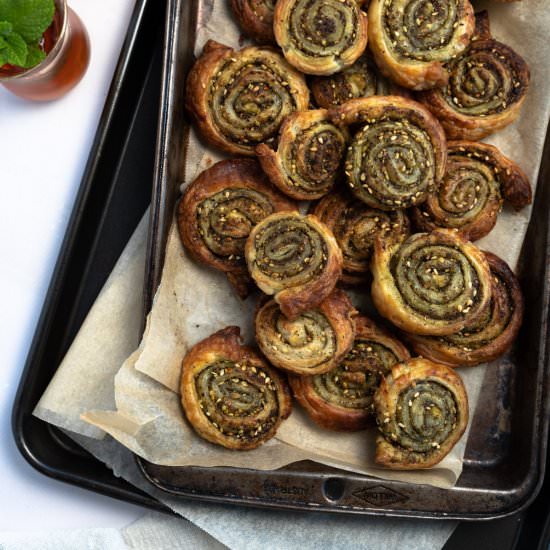 Zaatar Puff Pastry Pinwheels
