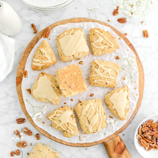 Maple Pecan Scones with Maple Glaze