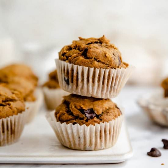 Healthy Pumpkin Banana Muffins
