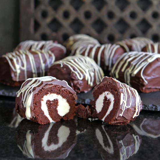 Flourless Chocolate Mini Rolls