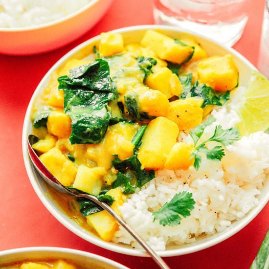 Collard Green Potato Curry
