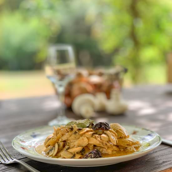 Chicken with morel mushrooms