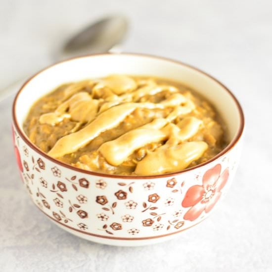 Maple Almond Butter Latte Oatmeal