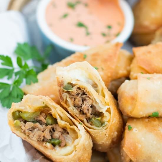 Cheesesteak Egg Rolls
