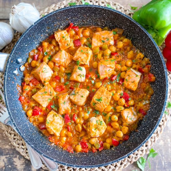 Spanish Salmon & Chickpeas