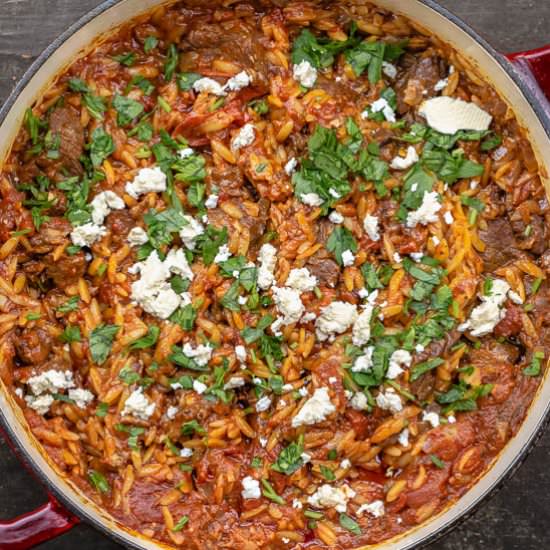 Youvetsi: Greek Lamb Stew with Orzo