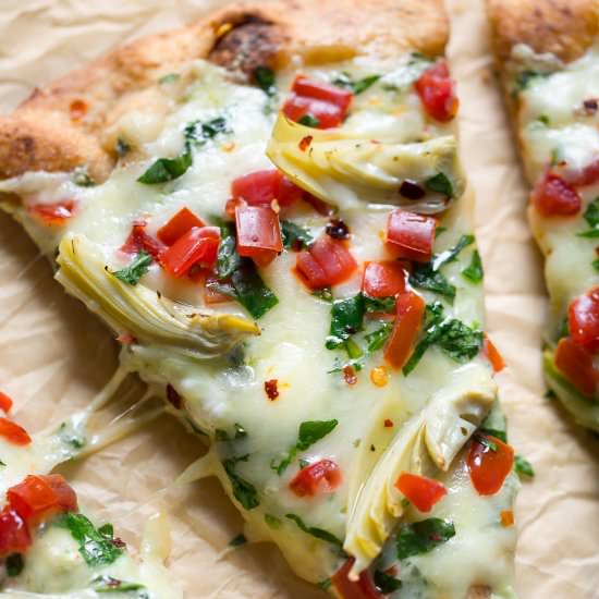 Spinach Artichoke Flatbread Pizza