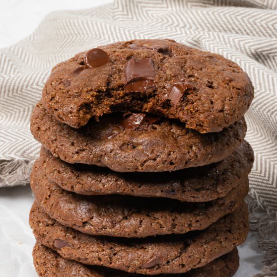 Vegan Double Chocolate Chip Cookies