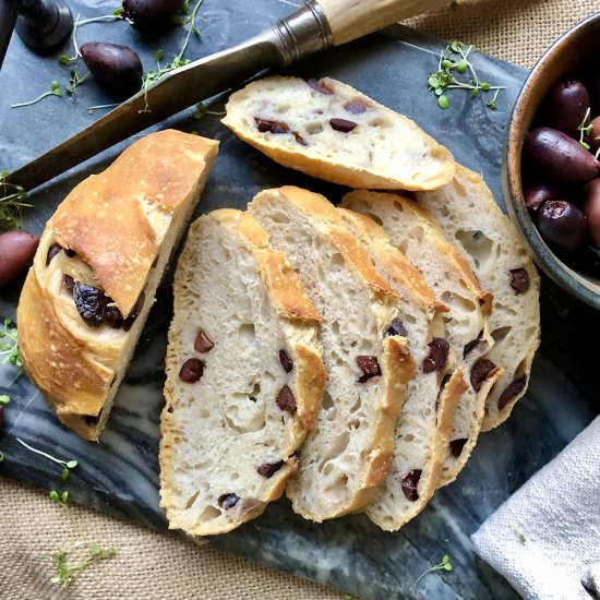 quick & easy no-knead olive bread