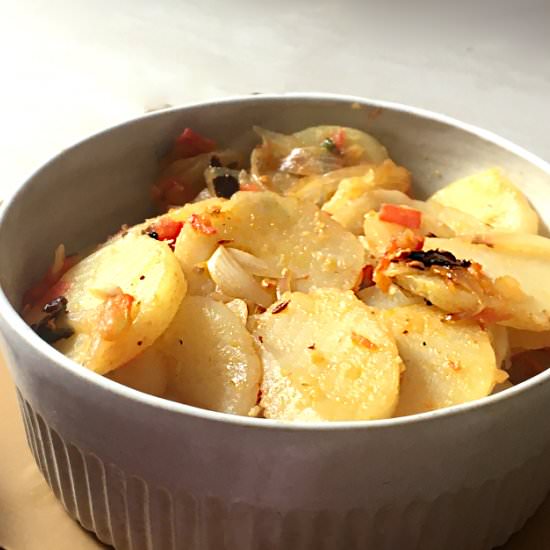 Sliced Potatoes Chokha Style