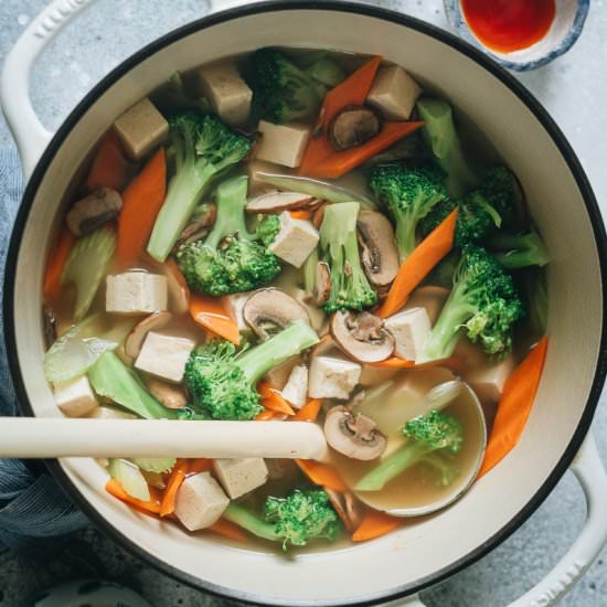 Chinese Vegetable Soup with Tofu