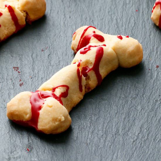 Bloody Halloween Bone Cookies