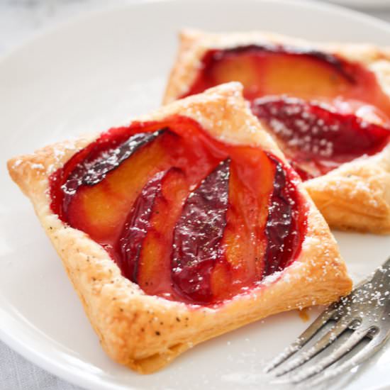 Easy Puff Pastry Plum Tarts