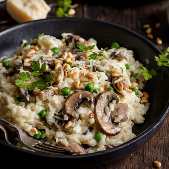 Mushroom and Pea Risotto