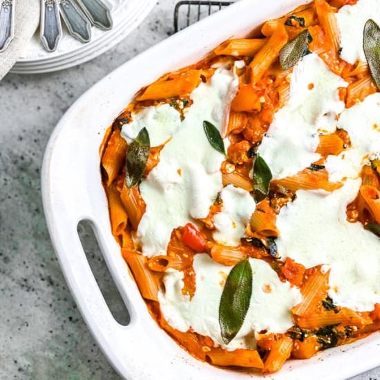 Roasted Pumpkin Baked Pasta with Sa